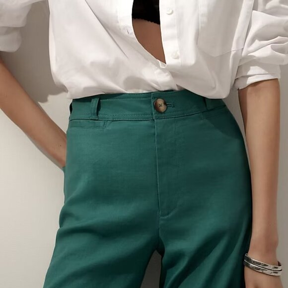 Anthropologie The Ettie High-Rise Crop Wide-Leg Pants by Maeve Linen Edition 31 - Picture 3 of 4